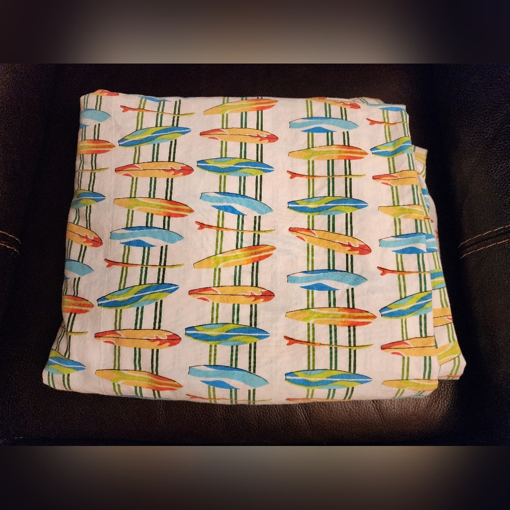 Queen bed flat sheet DEAN MILLER cotton surf bedding hawaiian surf boards